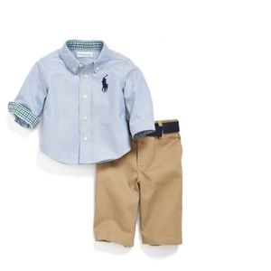 NWOT! Ralph Lauren pants and oxford shirt set